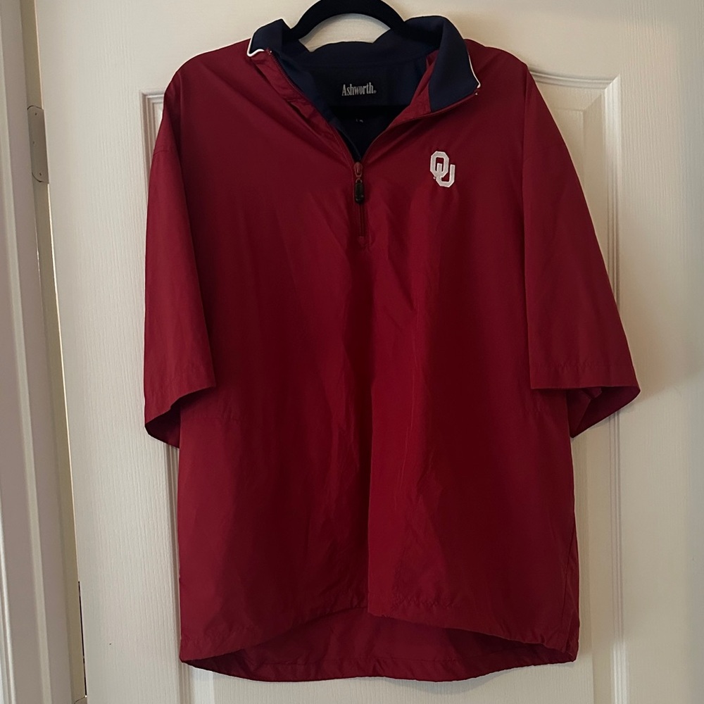 Sooners Red Quarter-Zip windbreaker